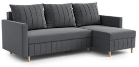 Rozkladacia rohová sedacia súprava FOX Pravá Tmavosivá