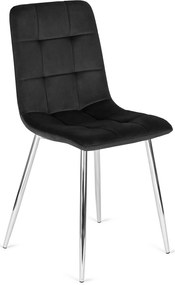 PROXIMA.store - Čalúnená jedálenská stolička FREDY FARBA: čierna, FARBA NÔH: chróm