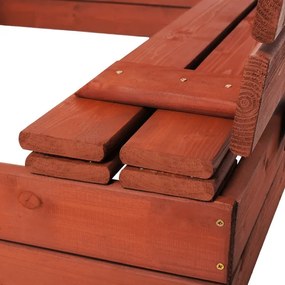 SPRINGOS Uzavreté drevené pieskovisko s lavičkami 120x120 cm – impregnované drevo, s plachtou a netkanou textíliou SBP120SET02