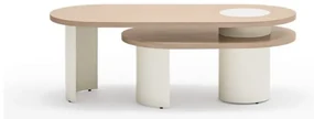 Biely konferenčný stolík v dekore jaseňa 120x50 cm Nori - Teulat