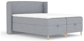 Sivá boxspring posteľ s úložným priestorom 180x200 cm Monpelli – Maison de Rêve