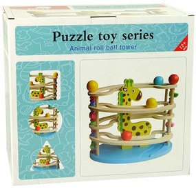 Lean Toys Drevená senzorická hračka - žirafa