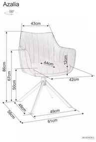 Otočné jídelní křeslo Azalia Brego - výber z 5 prevedení