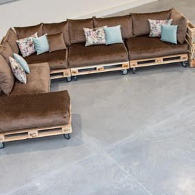 Golden Garden Paletové sedenie GG92/1 - Podsedáky a Vankúše "FIT IN" 120cm x 80cm x 15cm - penový granulát - capuccino