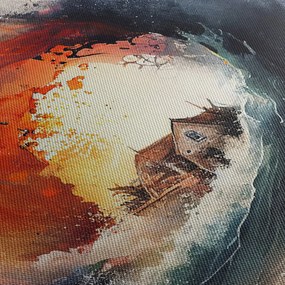 Obraz - Vo víre povodne, akvarel (90x60 cm)