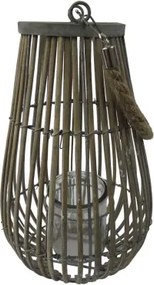 Prútený lampáš Bella 30 cm, šedý%