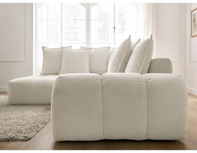 Biela ženilková rozkladacia/s úložným priestorom rohová pohovka (ľavý roh/do L) Everest – Bobochic Paris