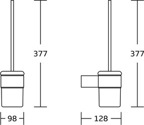 Mexen Base, záchodová wc kefa, zlatá lesklá, 7088250-50