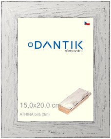DANTIK rám na obraz 15x20 | ATHINA Bílá (Sklo Čiré)