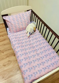 Obliečky bavlnené detské Zajačik ružový - Detský set 130x90cm + 65x45cm