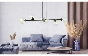 Luster na lanku ROSSI 6xE14/10W/230V čierna/číra