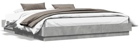 Rám postele s LED svetlami betónovo sivý 200x200 cm 3209768