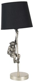 Strieborno čierna stolná lampa s opicou - Ø 20 * 49 cm E27