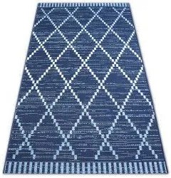 styldomova Šnúrkový koberec sizal color 47268/309 Romby štvorce modrý