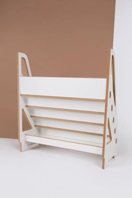 Otvorená montessori knižnica pre deti od 1 roka (biela), 83 x 90 cm