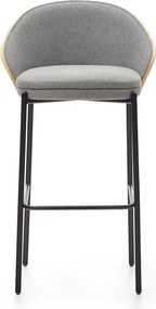 Sivá/v prírodnej farbe barová stolička (výška sedadla 77 cm) Eamy – Kave Home