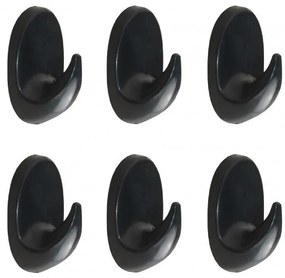 Háčik plastový čierna PG.WHI 6 OVL-BLK