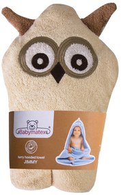 Babymatex Bavlnená osuška pre bábätko s kapucňou Jimmy 80x80cm - Sovička