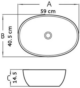 Mexen Viki umývadlo, 59x40 cm, čierna, 21056070