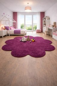 Vopi, Kusový koberec Eton fialový kvetina, 120x120 kvietok, fialová, chodba / predsieň