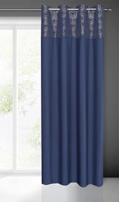 ZÁVES NA KRÚŽKOCH DAFNE 140X250 CM NÁMORNÍCKA MODRÁ