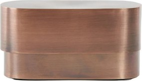 Medený antik kovový oválny úložný box Samuel - 20*9*10 cm