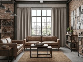 Sivohnedý záves OXFORD 140x250 cm Zavesenie: Kovové krúžky