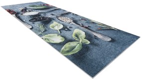 Protišmykový prateľný koberec ANDRE 1151 Do kuchyne - varešky, modrý