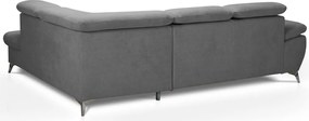 Rohová sedacia súprava Gisele, stredne šedá látka, pravý roh