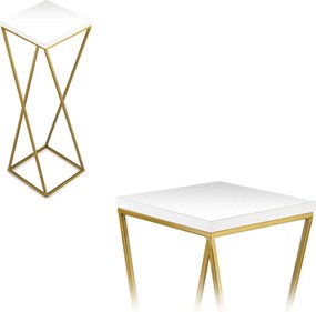 STOJAN NA KVETINÁČ LOFT7 70X24X24 CM ZLATÁ/BIELA