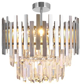 Luster Aspen I, 1x krištáľové/chrómové kovové tienidlo, (fi 45cm), ch