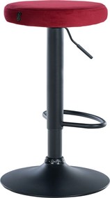 Barová stolička Ponte - zamat, čierny rám - Červená