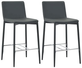 Barové stoličky 2 ks, sivé, umelá koža