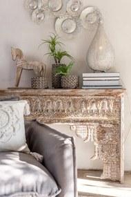 Biela kovová stolná lampička Oriental drop- Ø 31 * 60 cm