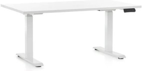 Výškovo nastaviteľný stôl OfficeTech C, 140 x 80 cm, biela podnož, biela