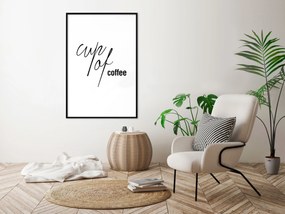 Artgeist Plagát - Cup of Coffee [Poster] Veľkosť: 30x45, Verzia: Čierny rám s passe-partout