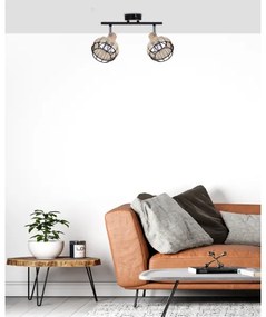 Bodové svietidlo TAJGA 2xE14/40W/230V ratan/čierna
