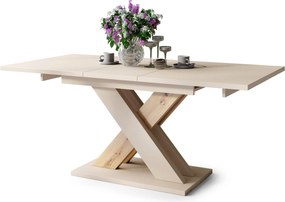 KARO béžový / dub artisan - MODERNÝ ROZKLADACÍ STÔL DO 180 cm!