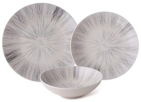 Jedálna sada 24 ks sivá/porcelán