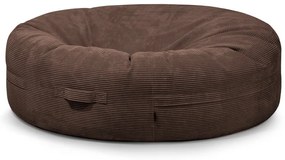 Tmavohnedý menčestrový sedací vak Roll 190 – SLOWDOWN