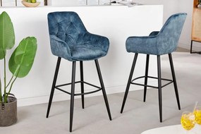 Invicta Interior -  Dizajnová barová stolička MILANO, petrol, zamat
