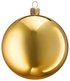 Sklenená vianočná guľa zlatá lesk