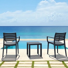 ARTEMIS záhradná stolička s podrúčkami black