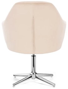 LuxuryForm DESIGN Kreslo ROMA VELUR na striebornom kríži - krémové