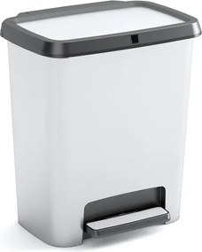 Curver Odpadkový kôš Compatta Style Steel rec. 12+12L, strieborný