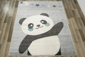 Detský koberec Emily Kids 5864A Panda sivý / tyrkysový