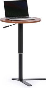 Odkladací stolík, výškovo nastaviteľný, 51-77 x 50 cm, orech tmavý