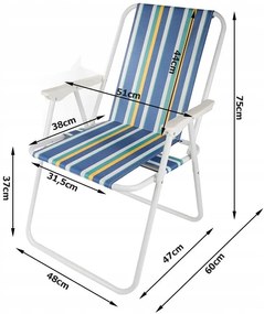 Verk 14414 Turistické skladacie kreslo modro-žlté