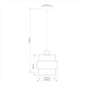 Luster na lanku VALENTINO 1xE27/15W/230V béžový/číry