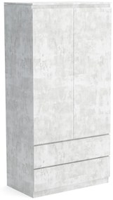 Šatní skriňa 90cm so 2 zásuvkami a vešiakom LUNE Betón